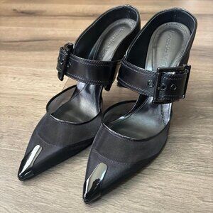 Alexander McQueen Punk Buckle Heeled Mules Size 39